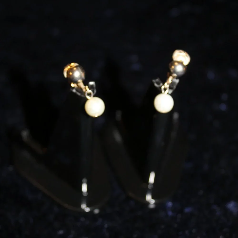 Dangling Pearl Clip on Earrings